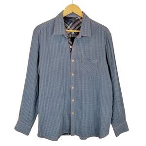 Cooper Jones Supply Men's Casual Long Sleeve Button Up Shirt Cotton Blue Large